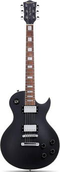 Leo Jaymz SC Series Electric Guitar – Mahogany Body, Laurel Fingerboard, Dual Humbuckers, Tune-O-Matic Bridge, C Neck, 18:1 Tuners (Matt Black X)