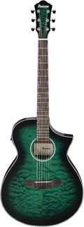 Ibanez AEWC16QA 6-String Acoustic-Electric Guitar (Transparent Emerald Burst)
