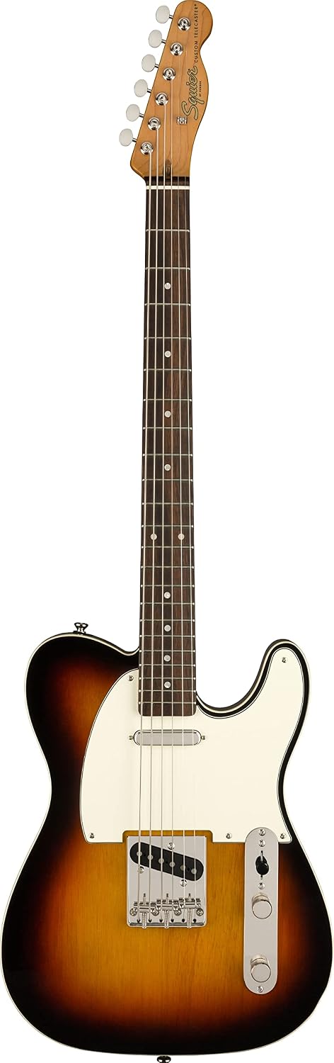 Squier Classic Vibe Baritone Custom Telecaster Electric Guitar, with 2-Year Warranty, 3-Color Sunburst, Laurel Fingerboard