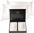 THE COTTON & SILK® 100% Mulberry Silk Pillowcases 2 Pack – 22 Momme, Highest Grade Silk Pillow Covers for Hair & Skin, Set of 2, Zipper Closure with White Piping – King Size, Cream