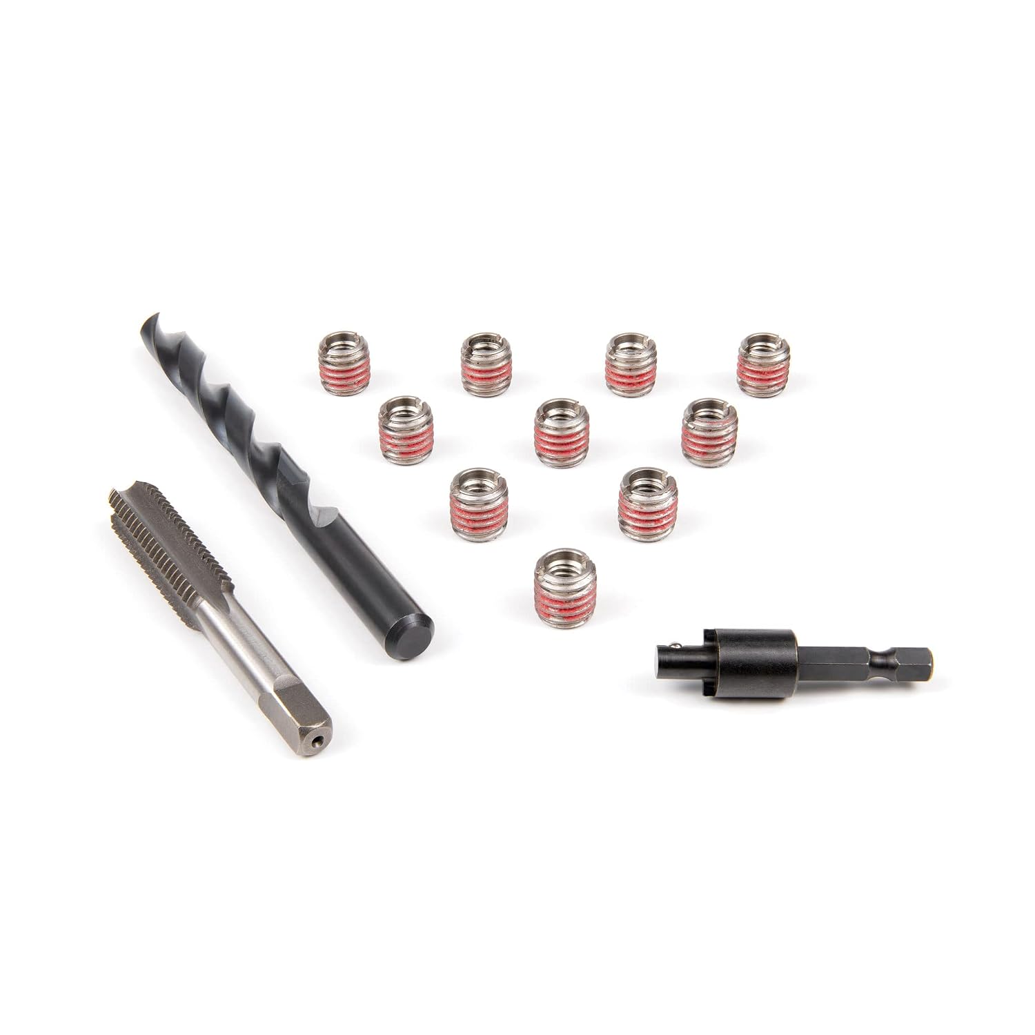 E-Z LOK Metal Thread Repair Kit Tool and Stainless Steel Threaded Inserts Standard Wall M8-1.25 x M12-1.75