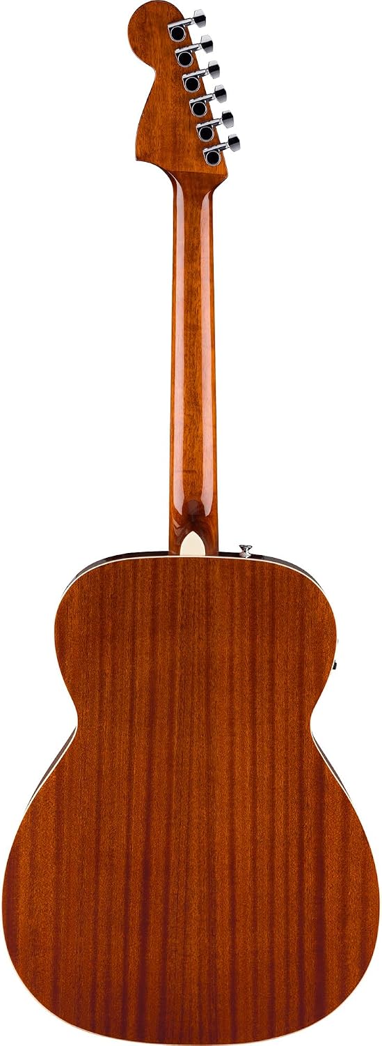 Fender California Standard Monterey E Acoustic-Electric Guitar - Natural Sapele Bundle with Gig Bag, Tuner, Strap, Strings, Picks, and Austin Bazaar Instructional DVD
