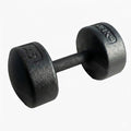 Legacy Solid Round Dumbbell Black – Heavy Duty Cast Iron Hand Weight with Knurled Ergonomic Grip for Strength Training, Muscle Toning, Home Gym Workout – 5 lb to 150 lb In Single & Pair