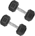 Hex Dumbbell Set, 10-80 lb Rubber Encased Hex Dumbbells, Home Gym Dumbbells for Women & Men, Muscle Toning, Strength Building and Full Body Workout(25 LB Pair)