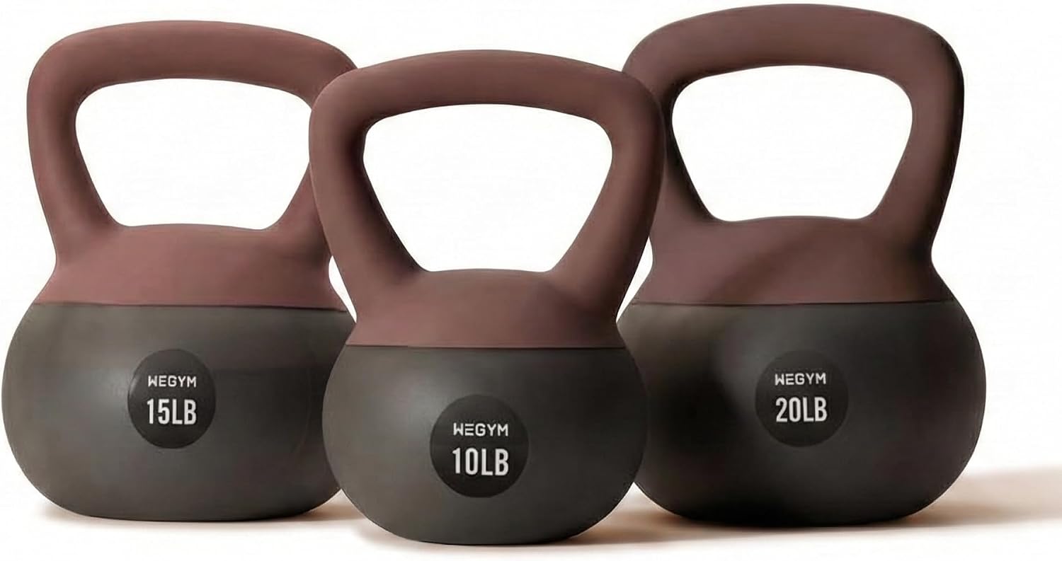 WeGym Soft Kettlebells with Cushioned Impact-Resistant Base and Anti-Slip, Wide-Grip Handle for Home Workouts, Weightlifting, and Full Body Strength Training