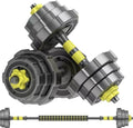 Dumbbel Adjustable-Dumbbells-Set,80lbs Free Weights Set with Connector,Fitness Exercises for Home Gym Suitable Men/Women,Yellow Barbell
