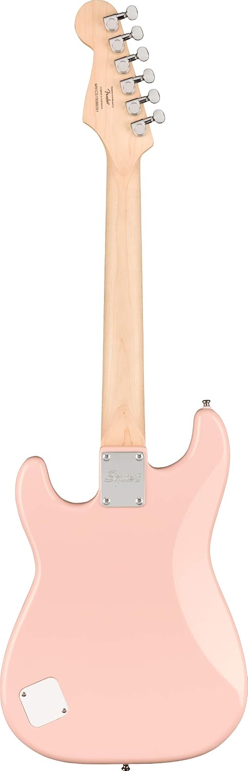 Fender Squier 3/4-Size Kids Mini Strat Electric Guitar - Shell Pink Bundle with Amplifier, Cable, Tuner, Strap, Picks, and Austin Bazaar Instructional DVD