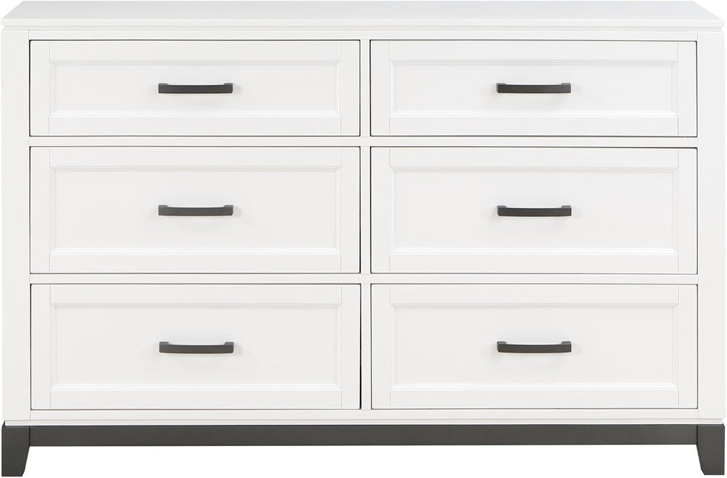 4PC California King Bedroom Set White Finish Wooden Platform Storage Bed, Transitional Style Furniture
