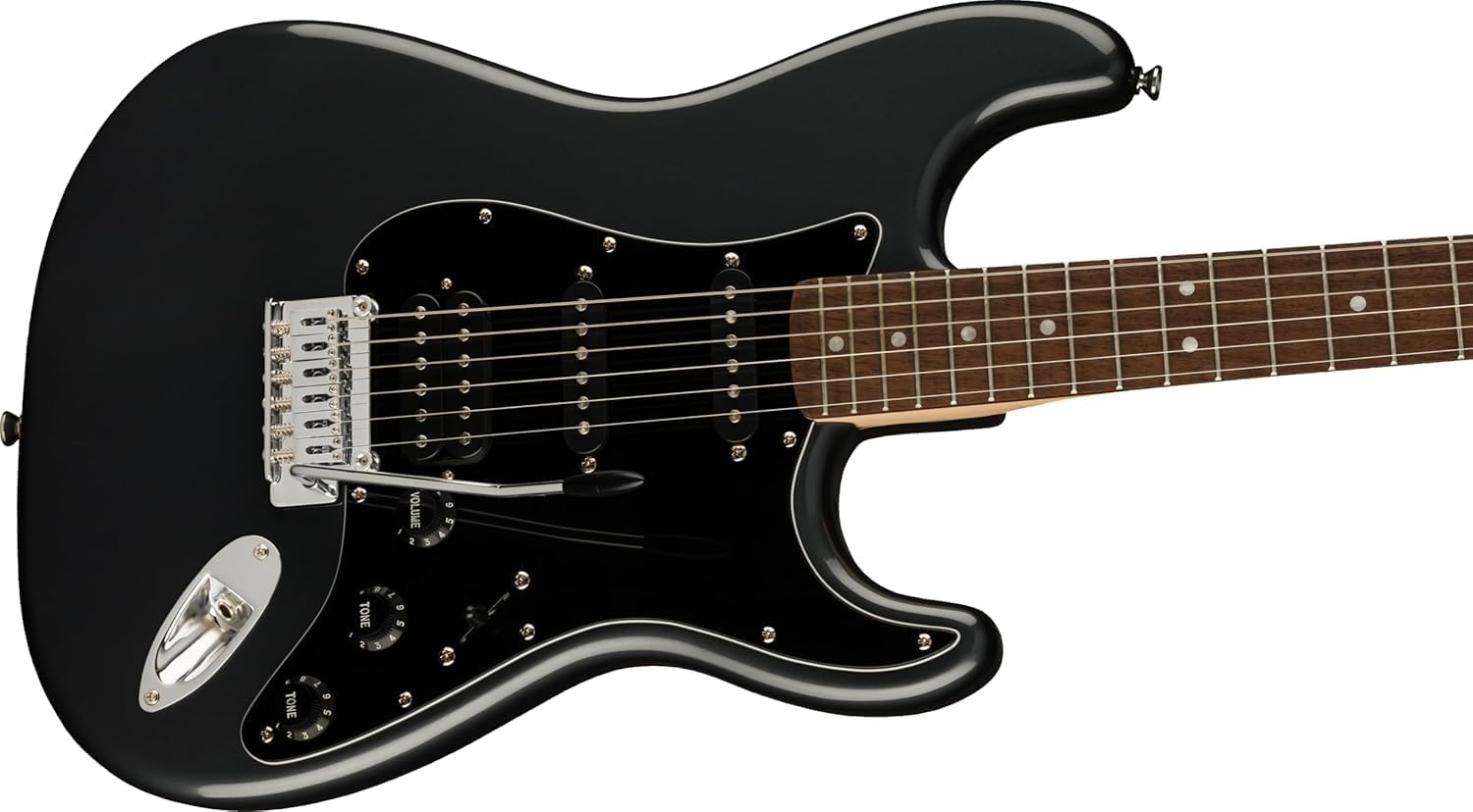 Squier Affinity Series Stratocaster Packs Electric Guitar, Charcoal Frost Metallic, Laurel Fingerboard