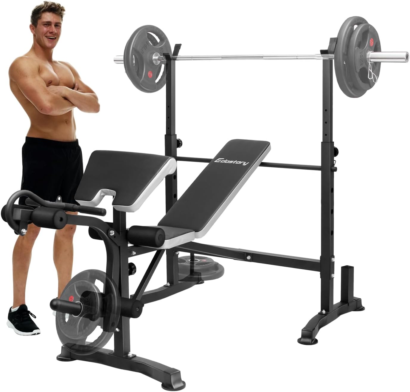 Olympic adjustable Weight Bench Set, Workout Equipment for Home Workouts, Bench Press with Preacher Curl, Leg Developer, Home Gym Full Body Workout