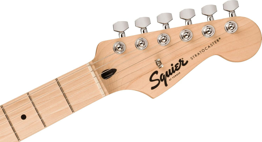 Squire Sonic Stratocaster HT H Electric Guitar, Flash Pink, Maple Fingerboard, White Pickguard