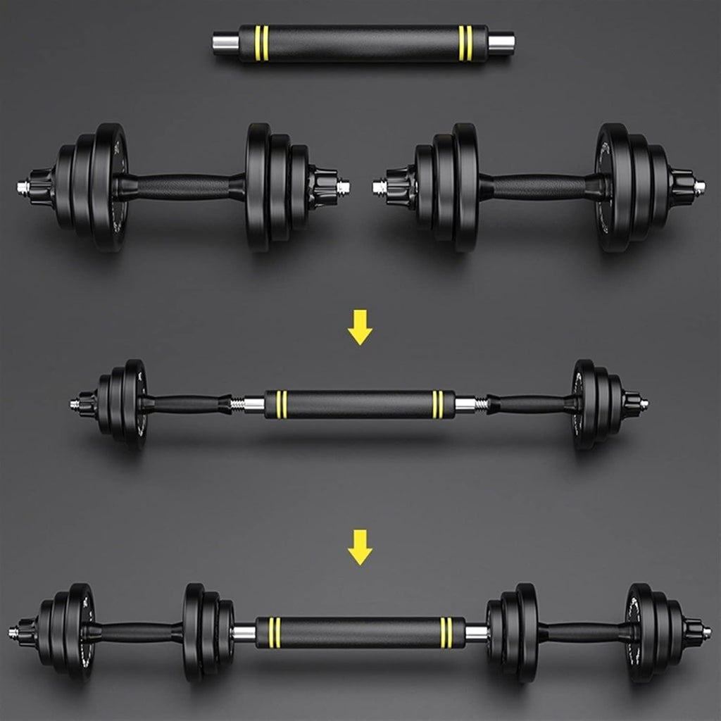 Exercise Set 20KG Dumbbells Pairs 3-44 lbs Adjustable Dumbbell Weight Set Barbell Lifting with 2 Connector for Home Bodybuilding Training(10kg2) Weight Bell