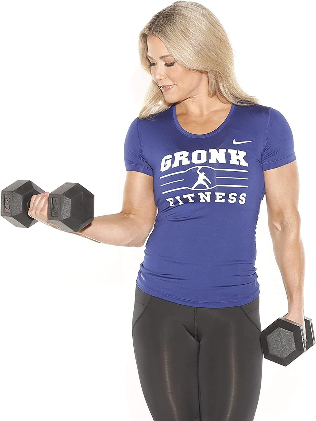 Gronk Fitness Rubber Hex Dumbbell Pairs | 5lbs - 70lbs | Workout Equipment for Men and Women | Rubber Coated Cast Iron with Ergonomic Chrome Plated Handles