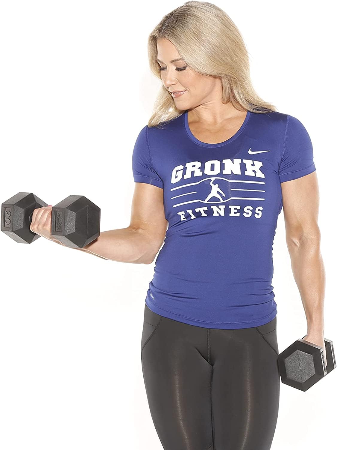 Gronk Fitness Rubber Hex Dumbbell Pairs | 5lbs - 70lbs | Workout Equipment for Men and Women | Rubber Coated Cast Iron with Ergonomic Chrome Plated Handles