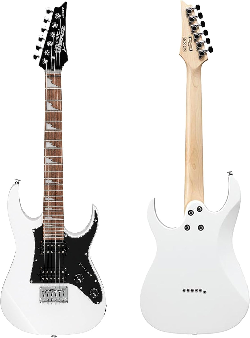 Ibanez GRGM21 RG Gio miKro Short-Scale Electric Guitar - White Bundle with Gig Bag, Tuner, Instrument Cable, Strap, Austin Bazaar Instructional DVD, and Polishing Cloth