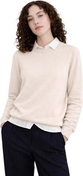 State Cashmere Women's Essential Crewneck Sweater 100% Pure Cashmere Classic Long Sleeve Pullover