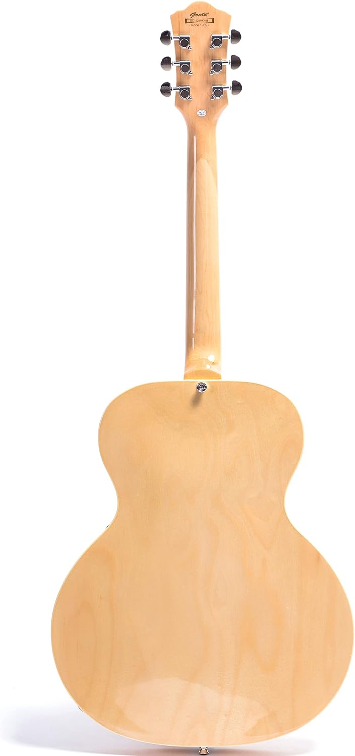 GROTE Jazz Electric Guitar Hollow Body Chrome Hardware (Natural)