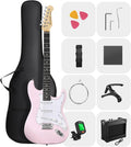 DONNER DST-80 Electric Guitar 39' Beginner Electric Guitar Kit with Amp, Classic SSS Pickup Complete with Gig Bag, Tuner, Capo, Strap, Picks, and Free Online Lessons