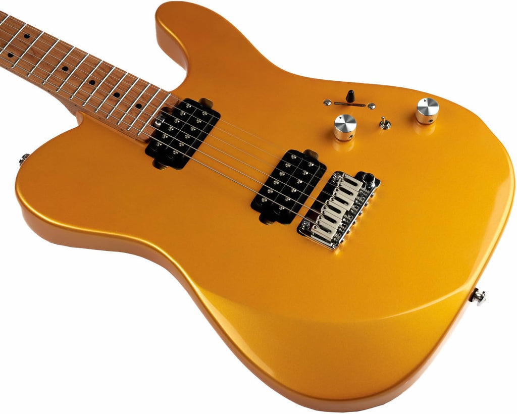 EART TL-380 6 String Solid-Body Electric Guitar Roasted Mahogany Body Maple Neck, Available in Gloss Finishes,Right
