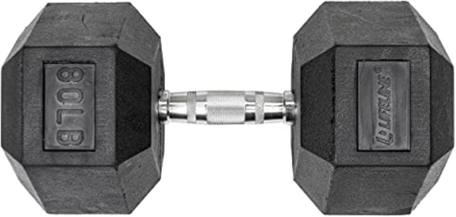 Lifeline Fitness Hex Dumbbells, Rubber Wrapped Hex Dumbbells, Premium Quality, Ergonomic Knurled Handle, Dumb Bells for Exercise, Home Gym Exercise Weights