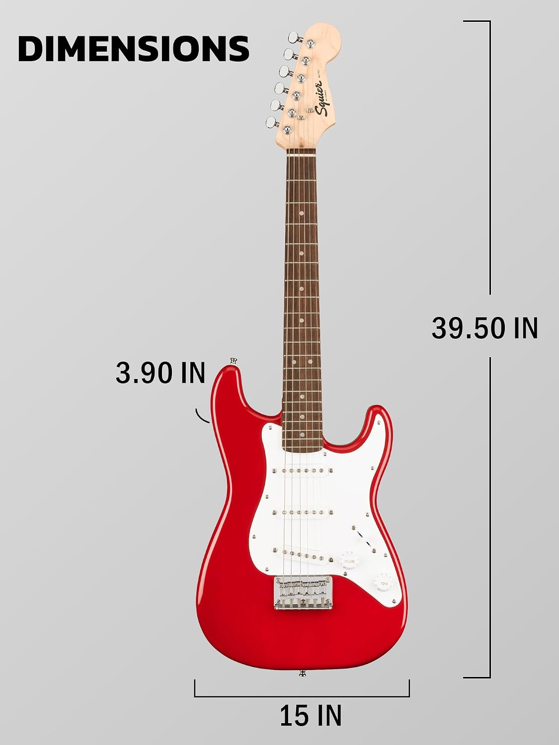 Fender Squier 3/4-Size Kids Mini Strat Electric Guitar - Dakota Red Bundle with Amplifier, Instrument Cable, Tuner, Strap, Picks, and Austin Bazaar Instructional DVD