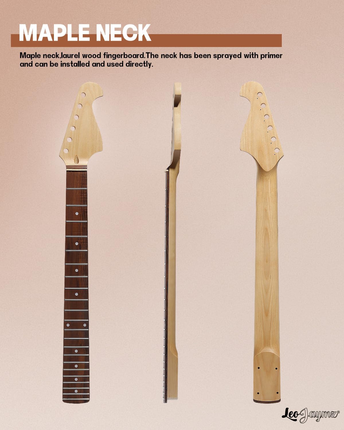 Leo Jaymz DIY ST Style Electric Guitar Kits,Spray-painted Mahogany Body,Laurel Wood Fingerboard and Maple Neck, including all Components (ST Sunburst)
