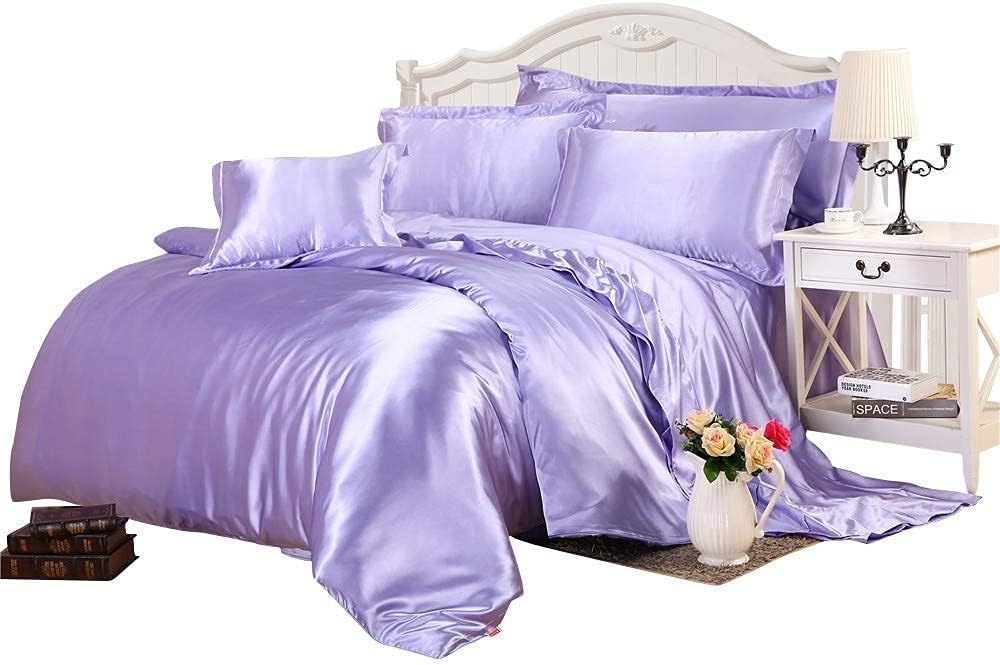 Yarns of Cotton 3 PC All Season Silky Super Soft Comforter Set Luxurious Bedding Set - (1 Comforter, 2 Pillow Cases) King/Lavender