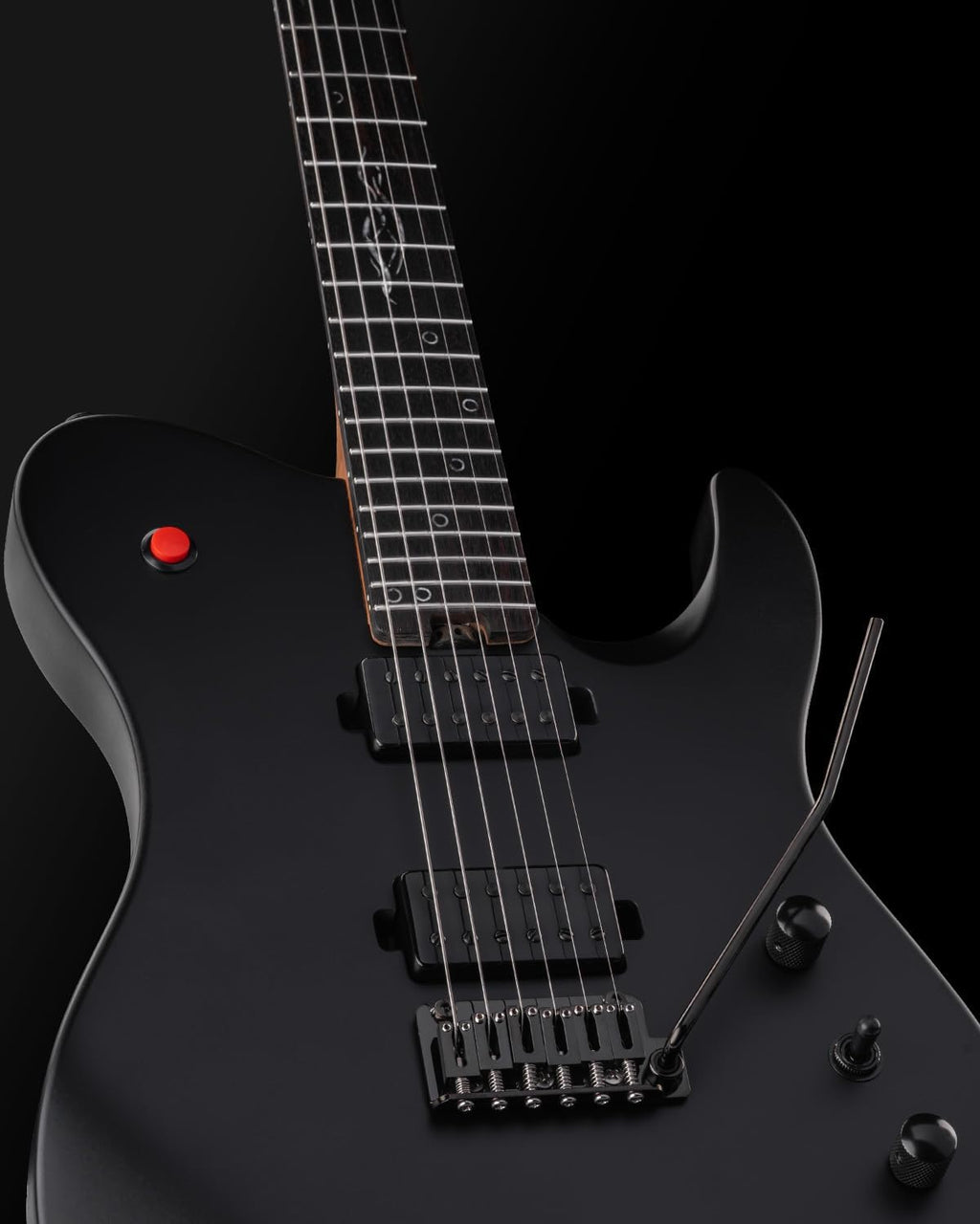WestCreek Helyx Electric Guitar, Mahogany Body, Stainless Steel Frets, Roasted Maple Neck, Rosewood Fretboard, Bone Nut, 24 Frets (Matte Black)