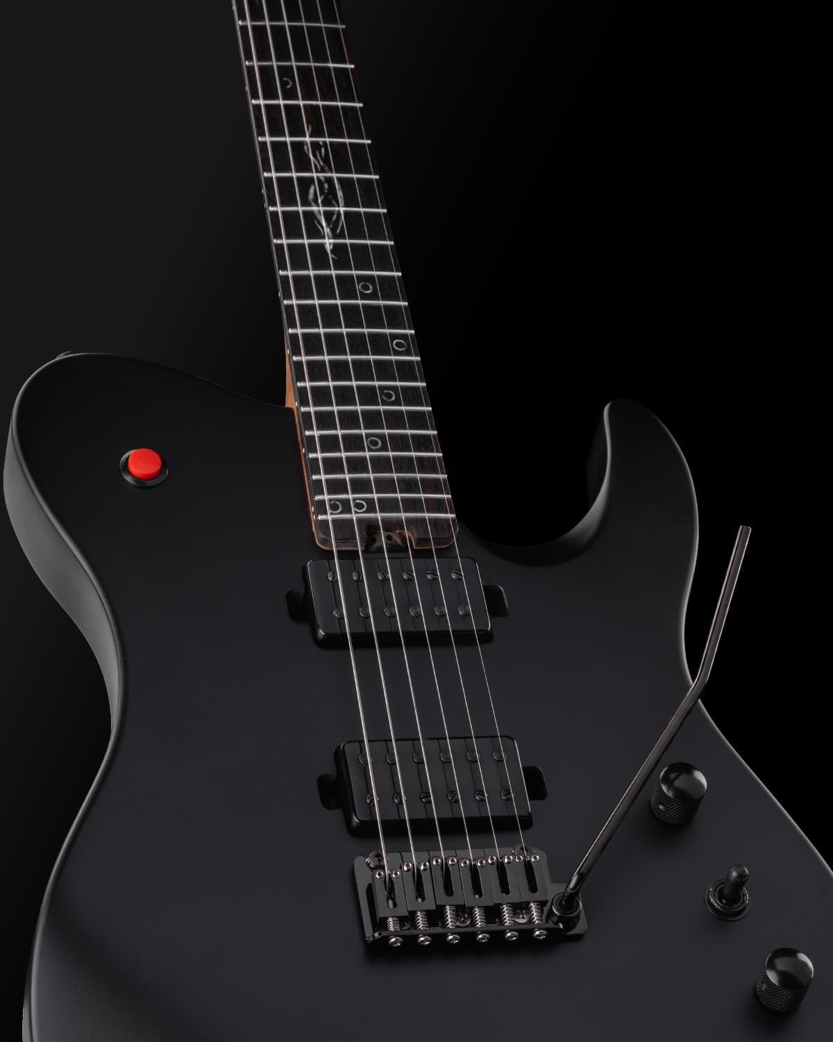 WestCreek Helyx Electric Guitar, Mahogany Body, Stainless Steel Frets, Roasted Maple Neck, Rosewood Fretboard, Bone Nut, 24 Frets (Matte Black)