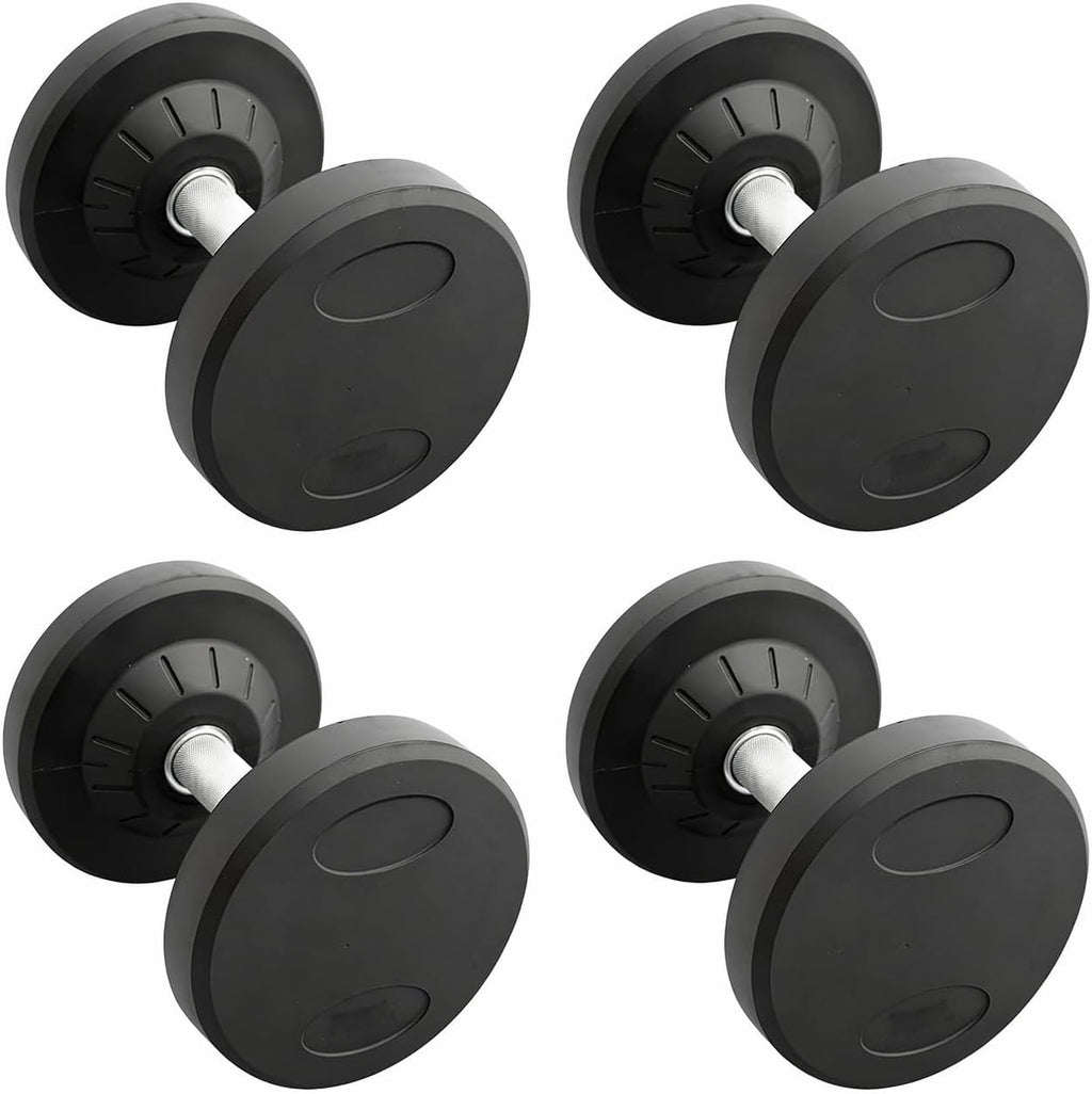 Pro Style Dumbbell – Includes 2 Pairs (Total 4 Dumbbells of 20lb each)- 30mm Knurled Chrome Handles, Rubber Coated Solid Steel Core for Home & Gym Training