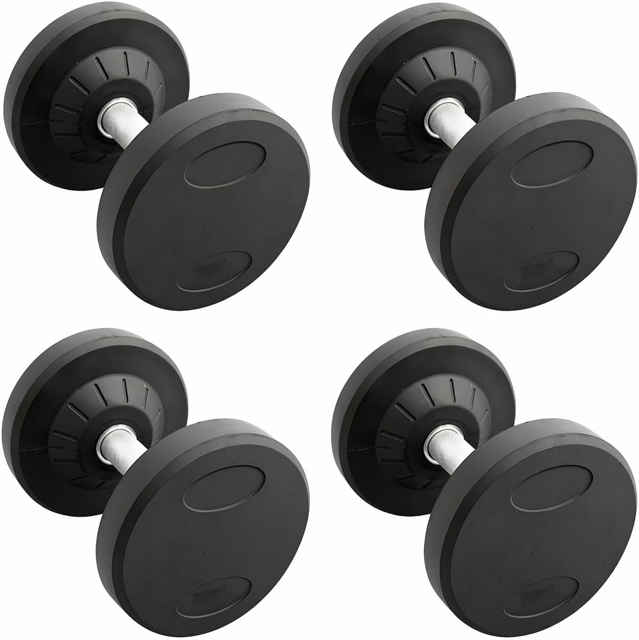 Pro Style Dumbbell – Includes 2 Pairs (Total 4 Dumbbells of 20lb each)- 30mm Knurled Chrome Handles, Rubber Coated Solid Steel Core for Home & Gym Training