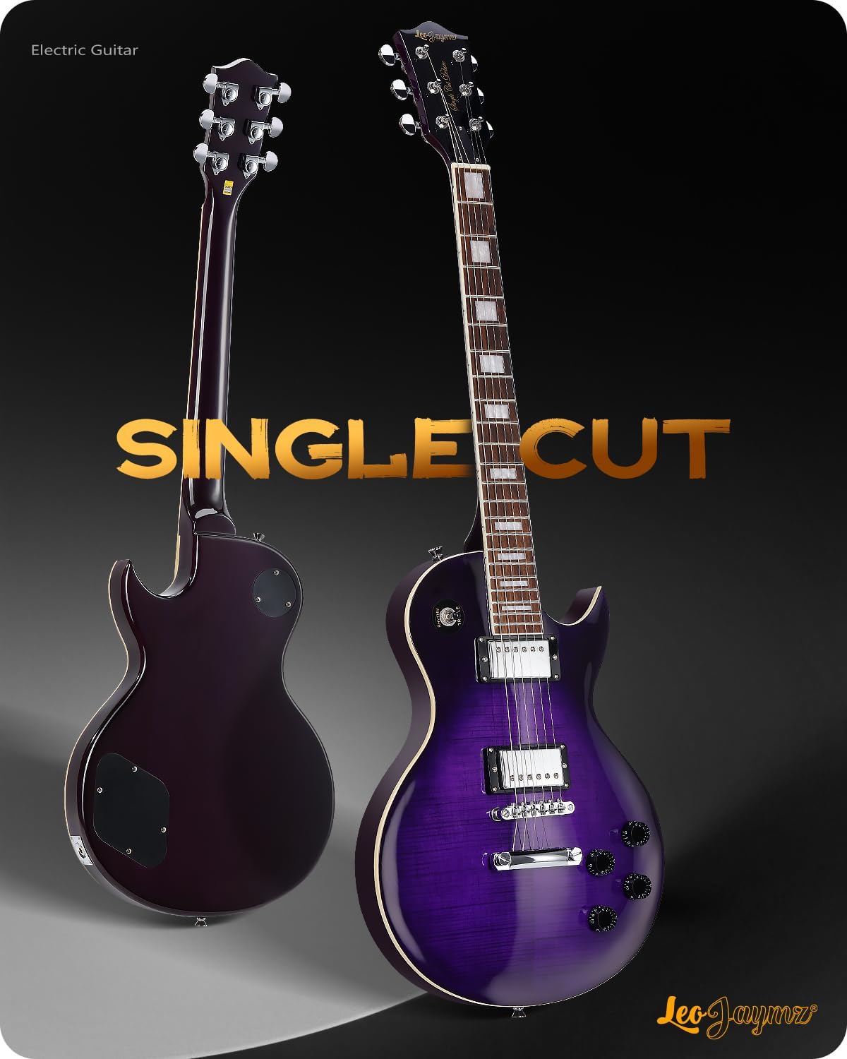 Leo Jaymz SC Series Electric Guitar – Mahogany Body, Laurel Fingerboard, Dual Humbuckers, Stainless Steel Frets, Tune-O-Matic Bridge, C Neck, 18:1 Tuners (Violet Flame)