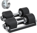 SNODE AD80 Drop Proof 80 lbs Adjustable Dumbbell Set -Adjustable Weights with Cast Iron Plates and Cradle, Knurled Handle, Fast Adjust, Compact Home Gym Equipment for Bench & Press