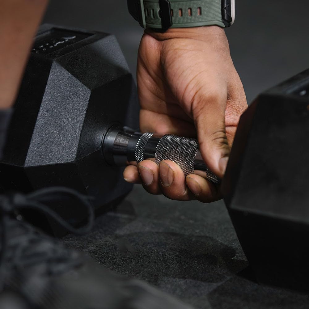 Titan Fitness Rubber Hex Dumbbells, 5 LB-50 LB Set of Pairs, Roll-Resistant Hexagonal Free Weights, Hex Dumbbell set with Chrome-Coated Handles, Free Weight Set, Strength Training Equipment