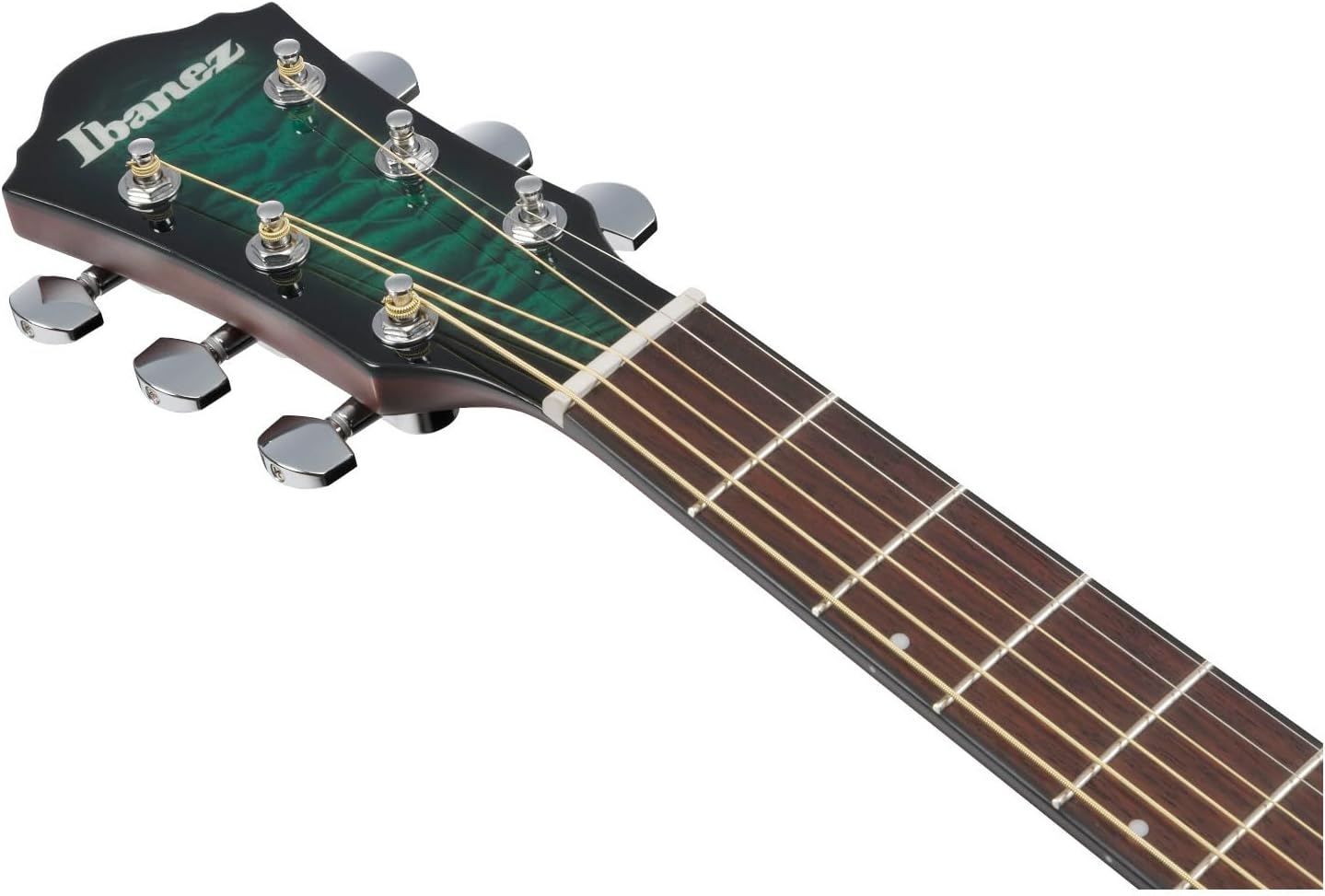 Ibanez AEWC16QA 6-String Acoustic-Electric Guitar (Transparent Emerald Burst)