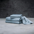 LUXOME Luxury Sheet Set | 100% Rayon (Viscose) from Bamboo | King Size - Surf | Deep Pockets | 4-Piece Set (Fitted, Flat, 2 Pillowcases)