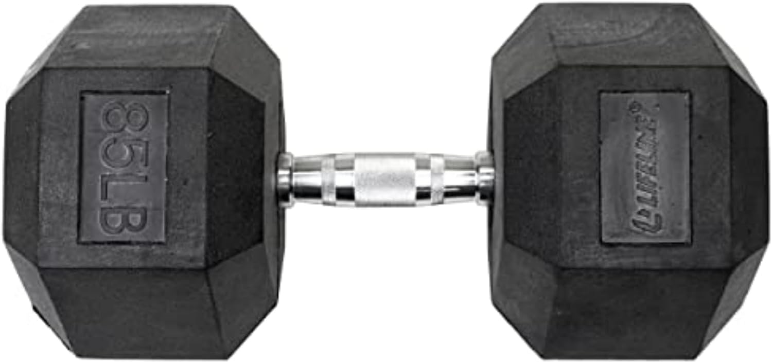 Lifeline Fitness Hex Dumbbells, Rubber Wrapped Hex Dumbbells, Premium Quality, Ergonomic Knurled Handle, Dumb Bells for Exercise, Home Gym Exercise Weights
