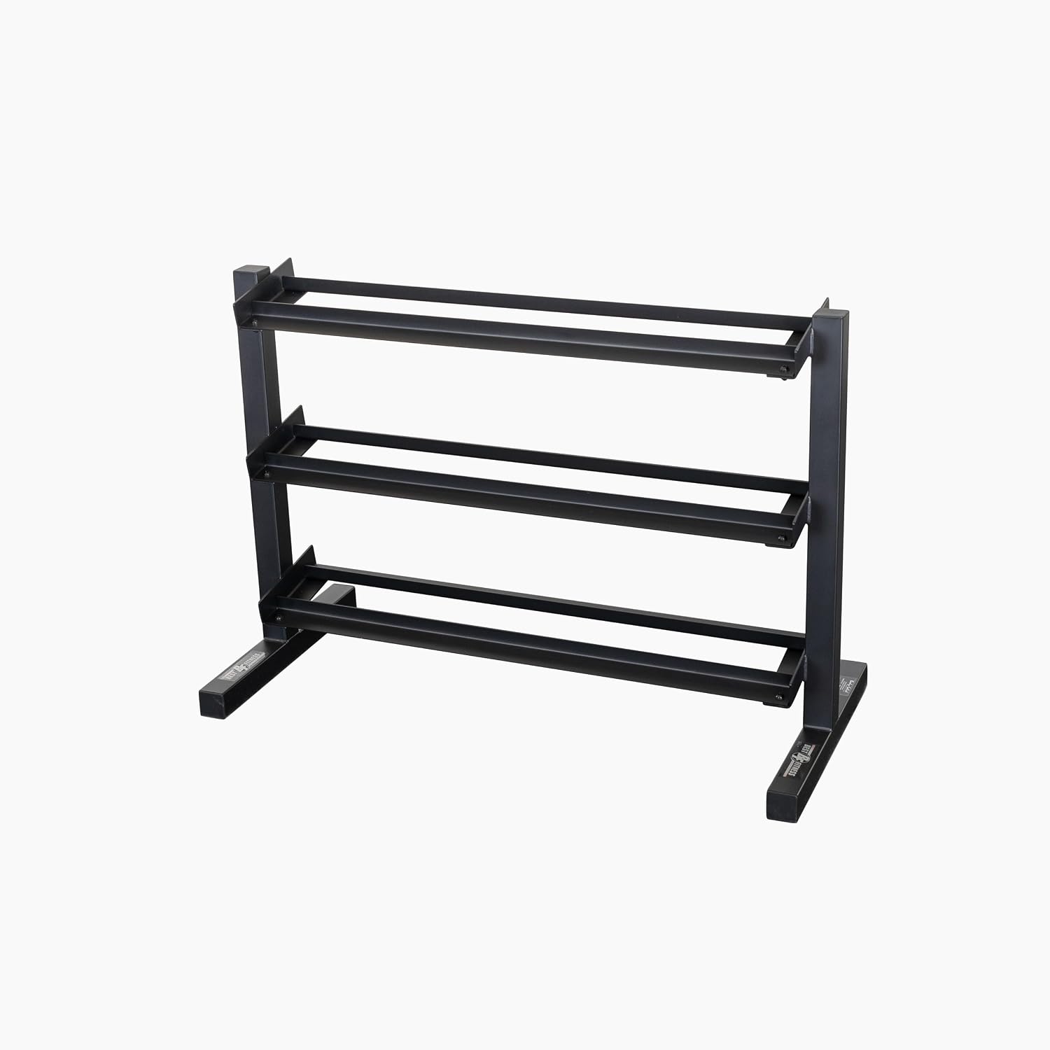 Body Solid Best Fitness (BFDR10-SET) 3-Tier Dumbbell Rack Set with 10 Pairs Rubber Coat Dumbbells 5-50 lbs and Vinyl Floor Mat, Rack Stand and Holder for Dumbbells, Home Gym Free Weight Rack Storage