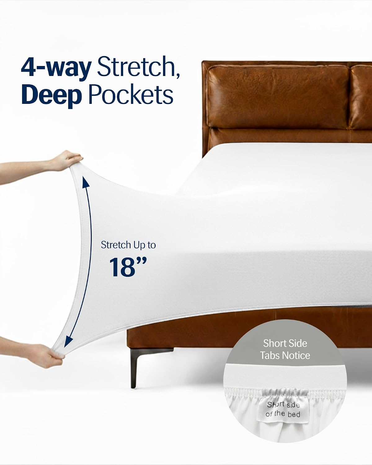 REST® Evercool®+ Cooling Sheet Set, Full Size, Arctic White, Breathable Bed Sheets for Hot Sleeper and Night Sweats, with Pillowcases, with Ionic+ Self-Cleaning Silver Yarn for Sensitive Skin, 4PCS