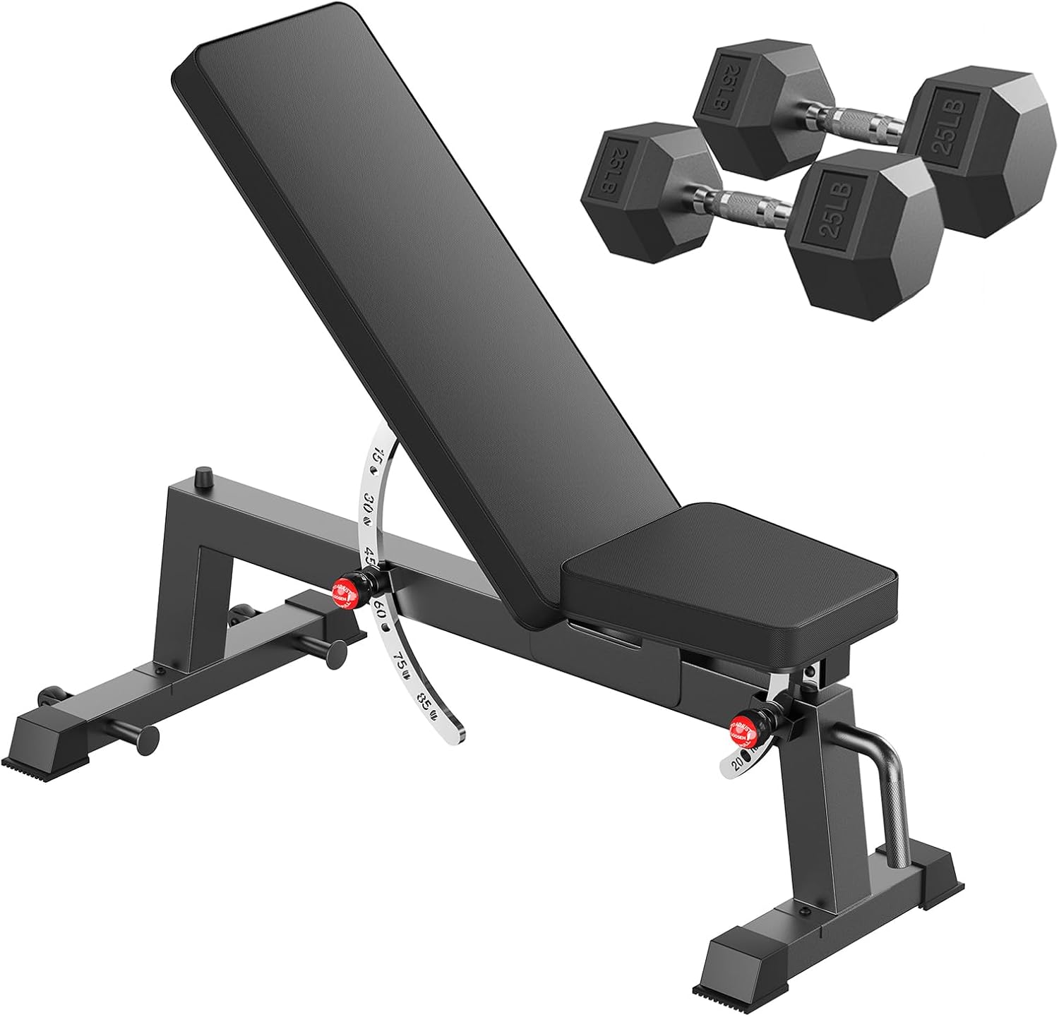 HANDBODE Adjustable Weight Bench for Full Body Workout, 1300 LBS Weight Capacity Bench Press Bench of Home Gym Strength Training, Incline Upright Flat Utility Workout Bench with Fast Adjustment