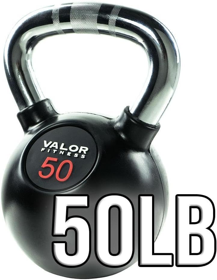 Valor Fitness Chrome Kettle Bell Weights with Knurled Kettlebell Handle Kettlebells for Men & Women