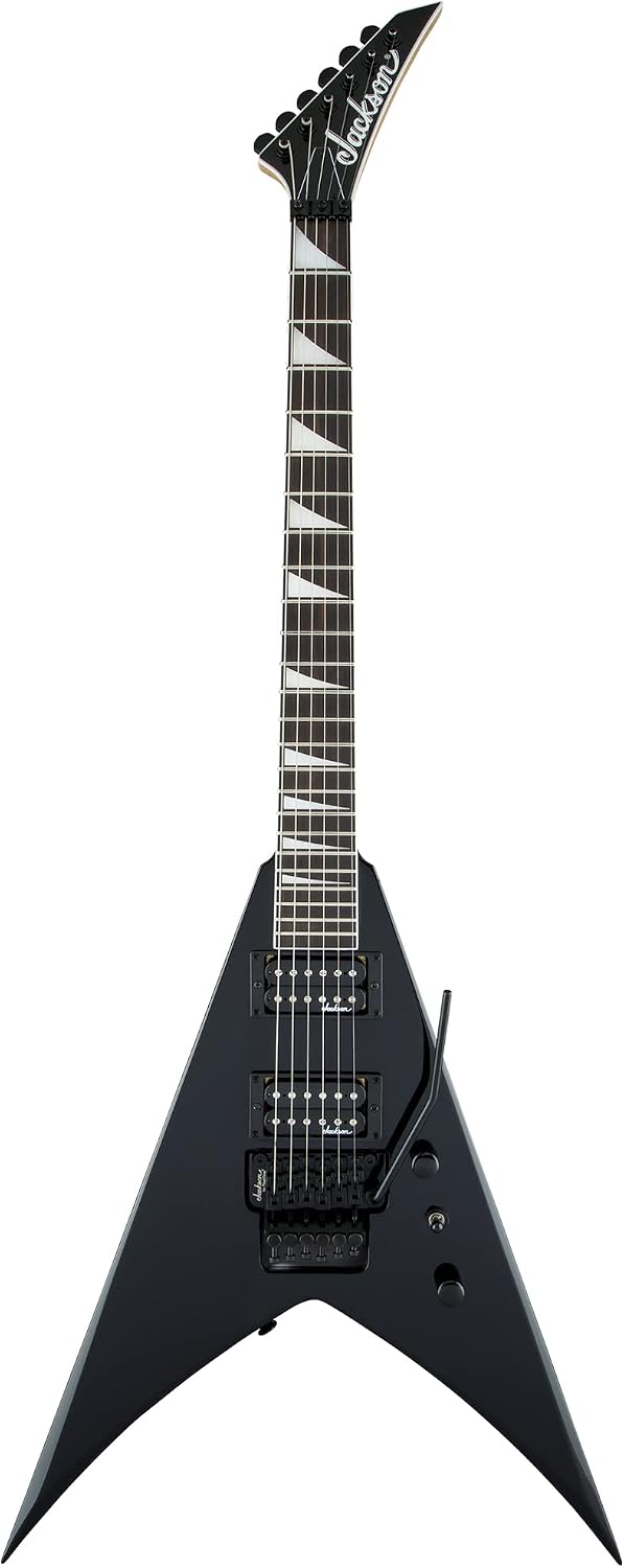 Jackson King V JS32 Electric Guitar - Gloss Black Bundle with Cable, Tuner, Strap, Picks, and Austin Bazaar Instructional DVD