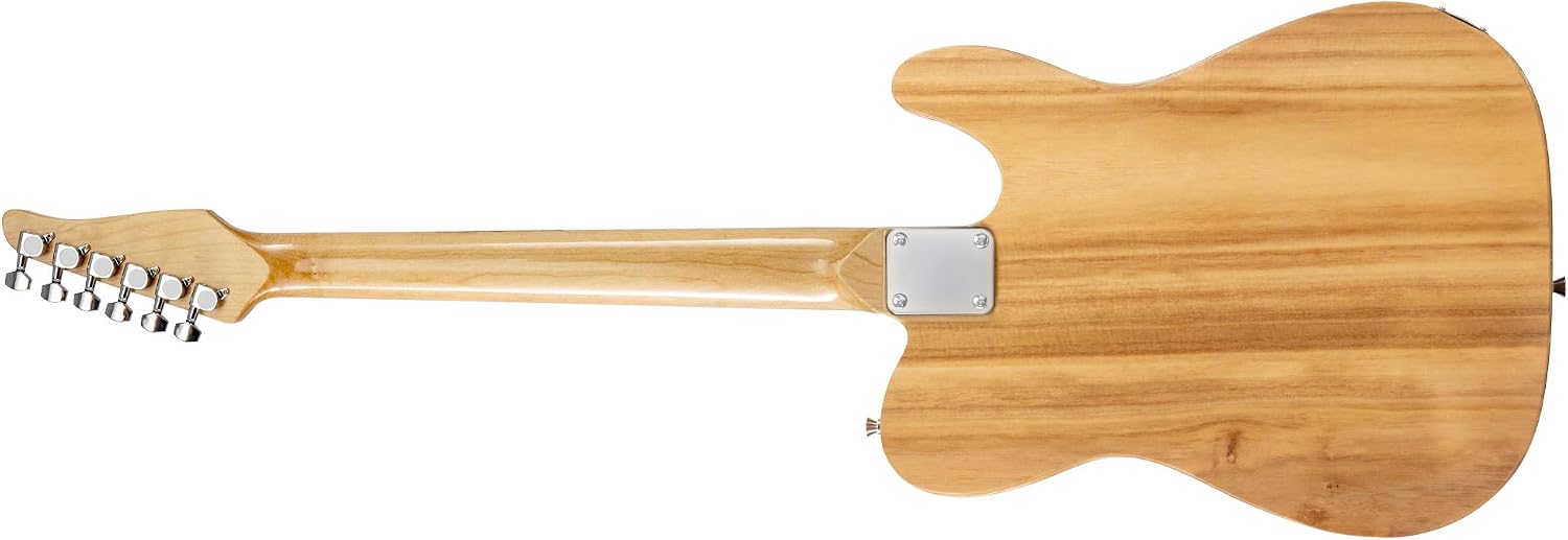 LyxPro 39' Electric Guitar Left Hand TL Series, Full-Size Paulownia Wood Body, 3-Ply Pickguard, C-Shape Neck, Ashtray Bridge, Quality Gear Tuners, 3-Way Switch & Volume/Tone Controls, 2 Picks, Natural