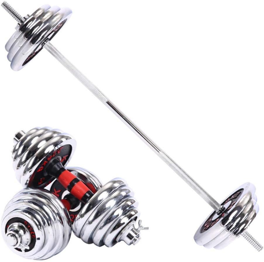 Cast Iron Adjustable Dumbbell Barbell Set (110LB/66LB/44LB), Weight with Connecting Rod 2 in 1 Home Body Workout Exercise Equipment for Men and Woman…