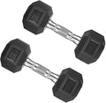 Hex Dumbbell Set, 10-80 lb Rubber Encased Hex Dumbbells, Home Gym Dumbbells for Women & Men, Muscle Toning, Strength Building and Full Body Workout(15 LB Pair)