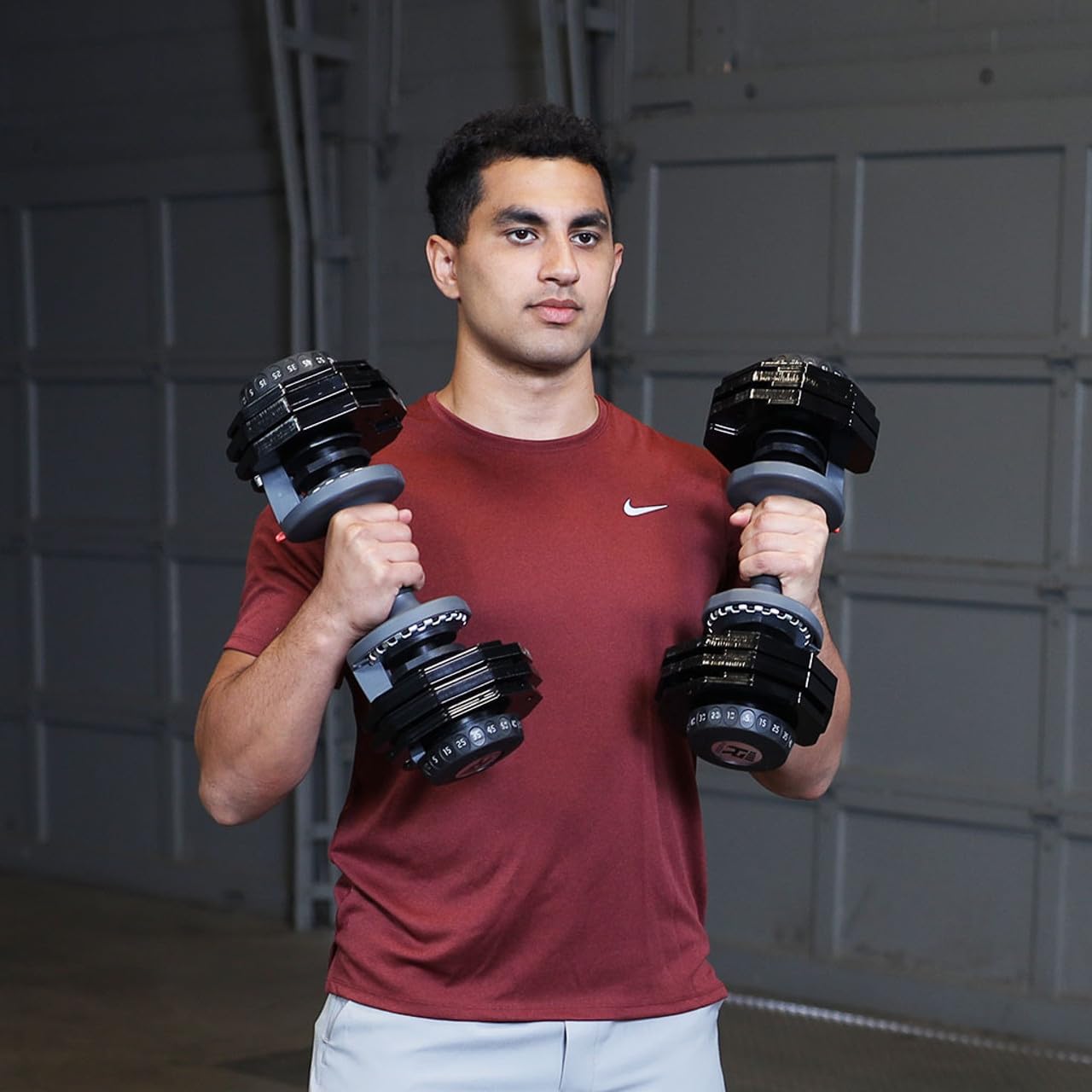 Body-Solid Rugged Adjustable Dumbbell Set, 5 lb. to 50 lb.