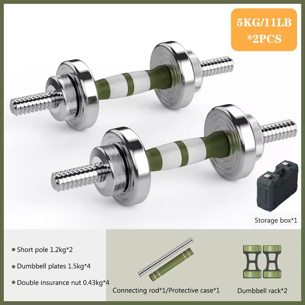 Dumbbell Set Pair Household Pure Steel Adjustable Weight For Men And Women, Dual Purpose Fitness Barbell, Bodybuilding Exercise Equipment