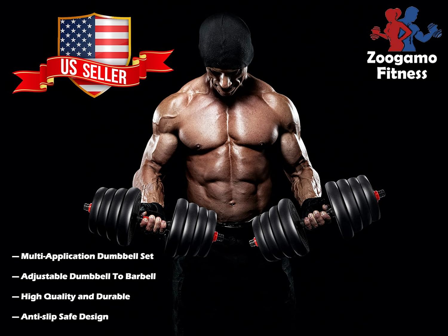 2021 Adjustable Dumbbells Set Weight to 88Lbs / 110Lbs, Free Weight with Connecting Rod Used As Barbell, Ab Roller for Home Gym Work Out Training Fitness Equipment All-Purpose