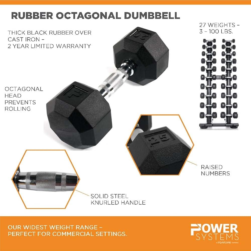 Power Systems Octagonal Dumbbell Pairs 3lb-100lb