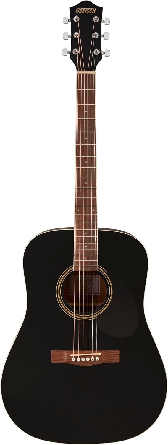 Gretsch Prelude D100 Dreadnought Acoustic Guitar, Beginner Guitar, Black